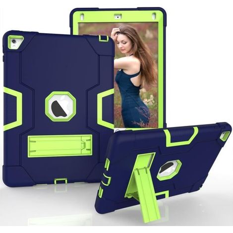 Coque iPad Air 2 - FRANCIS-R - A1566, A1567 - Antichoc - Support - Vert/Navy (1/4)