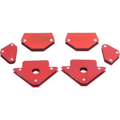 Un ensemble de 6 aimants de soudage en forme de flèche pour le soudage d'angles, l'assemblage de supports et les outils de travail des métaux. (1/4)