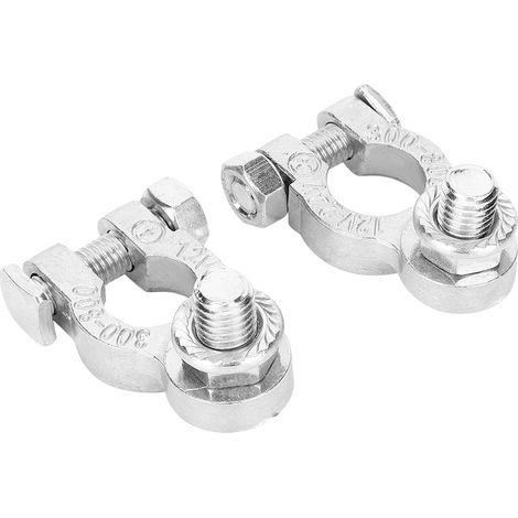 Paire de bornes de batterie auto universelles 12/24V, type à goujon 10mm/0.4in, câble positif et négatif (1/3)