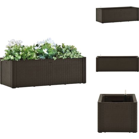 Garten-Hochbeet mit Selbstbewässerungssystem Mokka 100x43x33 cm - Selbstbewässerndes Hochbeet - Gartenhochbeet - Polypropylen Hochbeet - Outdoor Hochbeet - Indoor Hochbeet (1/5)