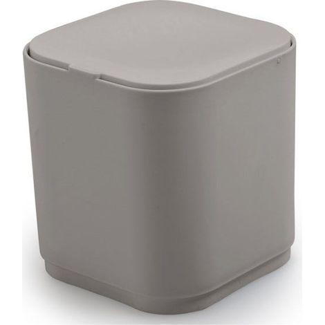 Mini Cubo De Basura Cuadrado Para El Baño Beige 1,2L  Agave