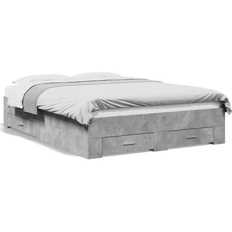 Maison Exclusive - Giroletto Cassetti Grigio Cemento 135x190 cm Legno Multistrato