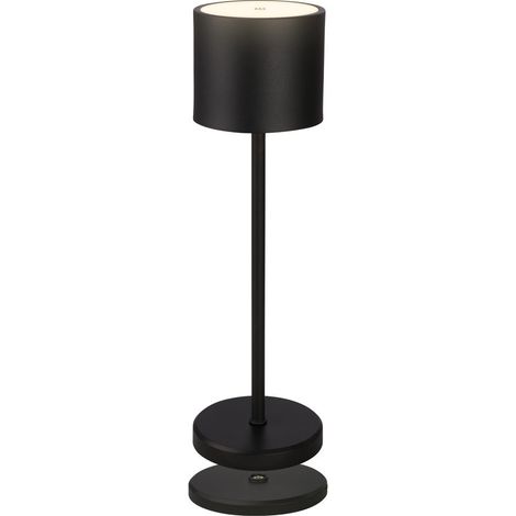 Tischlampe - 2,5W, 230lm, akku, led, dimmbar, warmweiß, schwarz