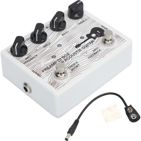Préamplificateur électrique pour guitare portable avec indicateur LED, équipement en alliage d'aluminium, DC9V (1/5)