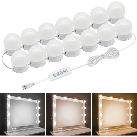 12 LED-Leuchten, geeignet für Kosmetikspiegel und Schminktische – können um den Spiegel herum installiert werden. (1/5)