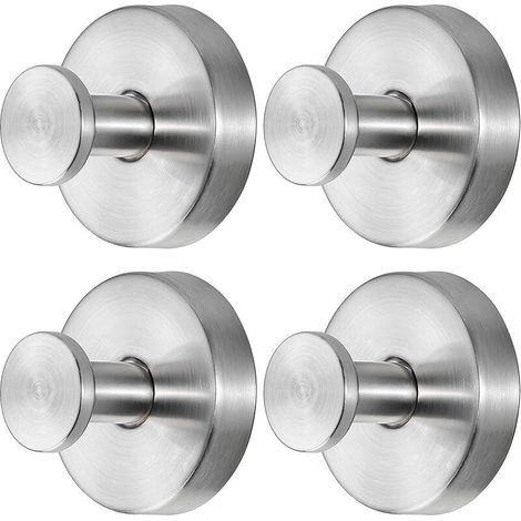 Lot de 4 crochets à ventouse argentés, crochets de suspension de 6,8 kg, support de couronne à ventouse étanche pour fenêtres, douche, couronnes, portes lisses (argenté) (1/5)