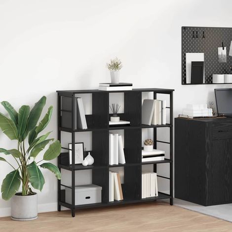 Bücherregal Schwarz Eichen-Optik 102 x 32 x 104,5 cm