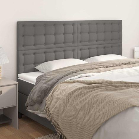 vidaXL Tête de lit Gris 160x5x118/128 cm Similicuir (1/5)