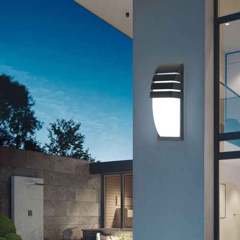 Applique Murale Interieur/Exterieur, Noir 12W 6000K Blanc Froid Appliques Murales LED, IP65 Imperméable Lampe Murale Exterieur pour Cour, Jardin, Terrasse, Proche, Patio [Classe énergétique E] (1/4)