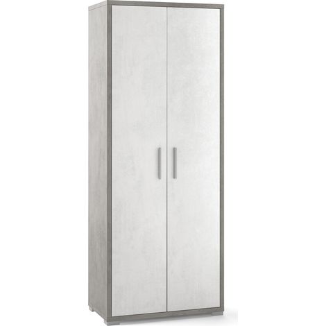 Mobile 2 Ante 71x182x41 cm Cemento/Ossido Bianco (1/2)