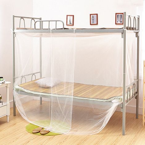 Moustiquaire carrée pour lit simple, protection contre les insectes, idéale pour les dortoirs étudiants. (1/5)