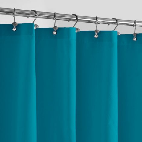 Rideau de douche en polyester bleu lac solide, épaissi, imperméable et anti-moisissure, 180 cm de largeur x 180 cm de hauteur, séparateur de salle de bain pour hôtel (1/3)