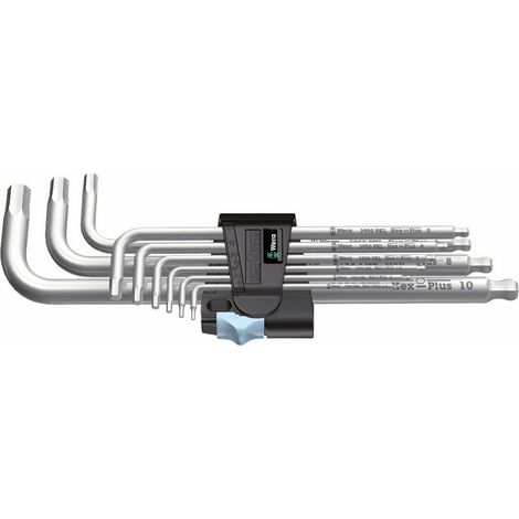 wera 3950 set di 9 chiavi a brugola angolate da 1,5 a 10 mm (1/5)