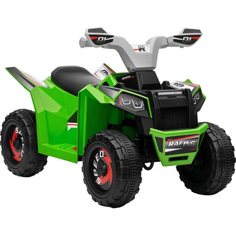 Quad électrique pour enfants, 2,5 km/h, marche avant et marche arrière, pour les 18 à 36 mois, vert. Quad électrique pour enfant, parfait pour les aventures en extérieur avec une conduite stable,...