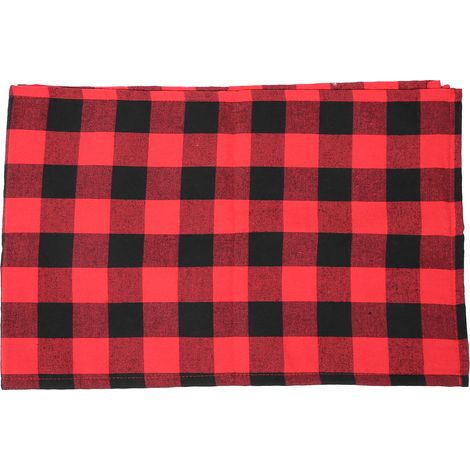 Chemin de table à carreaux rouges et noirs 210 x 35 cm, nappe, décoration de table de Noël, décoration intérieure (1/5)