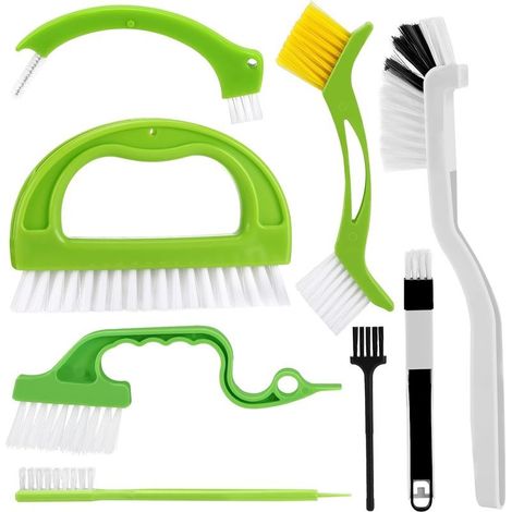 Brosse à joint pour carrelage, brosse de nettoyage pour carrelage 8 en 1, brosses à joint, brosse de nettoyage pour salle de bain, cuisine, ménage (1/5)