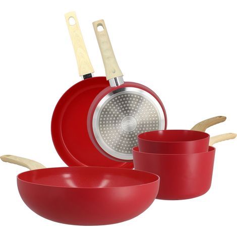 Batterie de cuisine 5 pièces en aluminium, COLORAMA