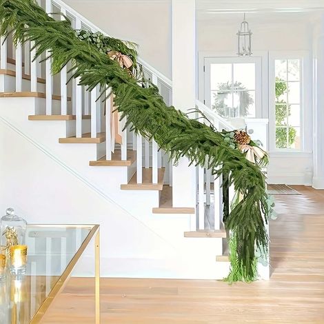 Guirlande De Noël Artificielle - Branches De Pin Norfolk En Plastique - 270 Cm - Décoration Intérieure Et Extérieure - 1 Pièce (1/5)