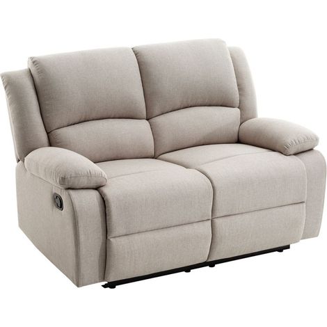 Canapé de Relaxation 2 Places "Walker" 143cm Beige (1/5)