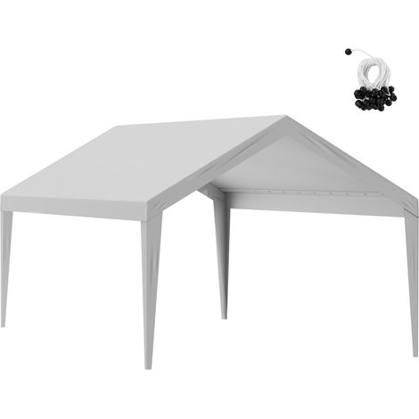 Bâche de Remplacement pour Carport 12x20 ft, Abri de Garage Résistant, Imperméable et Anti-UV, Installation Facile avec Sandows, Gris (Couverture Seule, Sans Structure) (1/5)