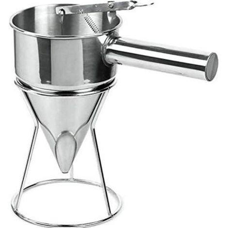 Entonnoir à Piston En Acier Inoxydable avec Support Faire Chocolats Utensiles Confiture pour Sauces Tartelette Quiche 1 PCS (1/4)