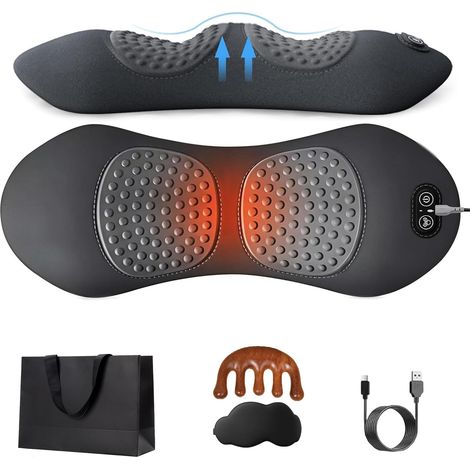 Masseur Cerviatik - Appareil De Massage Triple Thérapie, masseur lombaire et sciatique Avec Chauffage Et Vibrations, Massage lombaire thérapie Dos Ergonomique, Il Épouse La Taille Et Détend Le Dos (A)