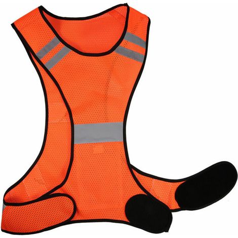 Gilet Réfléchissant - Maille Respirante Haute Visibilité - Pour Course Cyclisme Marche - Taille XL Orange (1/5)