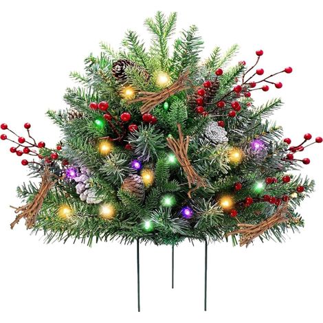 Pot de Fleurs de Noël Artificiel avec Piquet trépied Décoration d'intérieur pour Maison, Appartement, dortoir, Bureau, fête, école, cimetière (1/5)