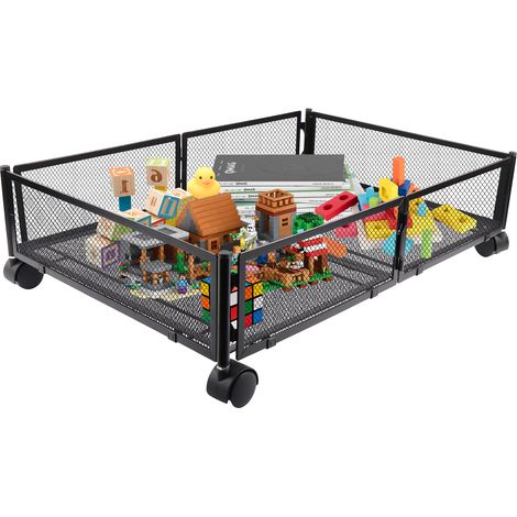Contenitore Sotto il Letto con Ruote,Haloyo®,Scatola Organizer Armadio,Pieghevole Sottoletto per Vestiti,per Vestiti,Scarpe,Giochi,Libri,60 x 40 x 17cm,nero (1/5)