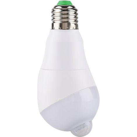 LED-Bewegungsmelder-Glühbirne mit um 350° drehbarem Erfassungskopf für Flure, E27-Fassung (kaltweiß, 7 W) (1/5)
