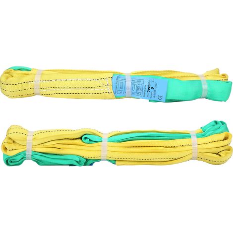 Élingue de levage flexible 2T 3M à boucle pour grues et portiques, avec corde de remorquage à double boucle (1/5)