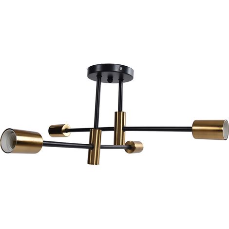 Plafonnier en fer forgé à 4 lumières, orientable à 360°, réglable, pour salle à manger, cuisine et bureau, 110–220 V (1/5)