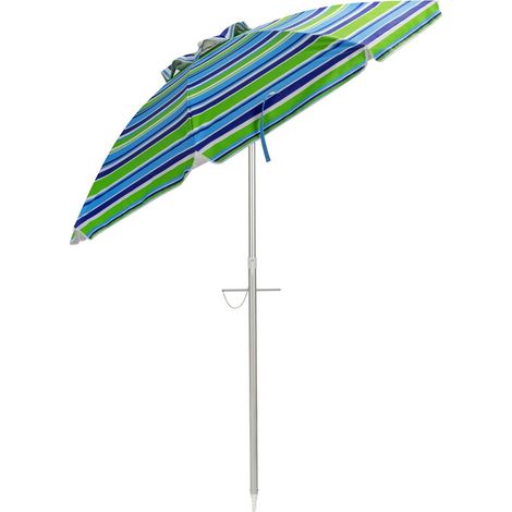 2M Patio Beach Umbrella Portable Sunshade Umbrella UPF 50+ with Sand Anchor (1/5)