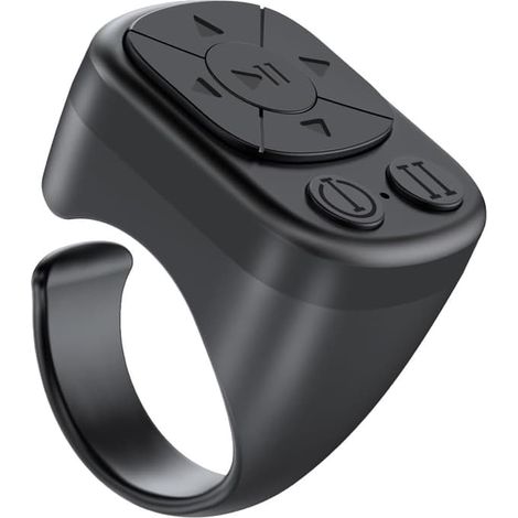 Bague télécommande Bluetooth TikTok, contrôle de la caméra, de la vidéo et de la musique pour iPhone et Android (noir) (1/5)