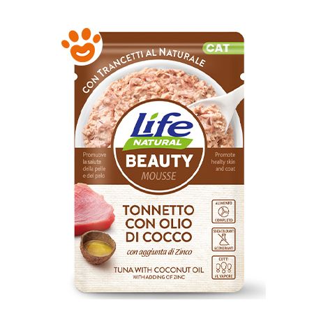 Life Natural Cat Beauty Tonnetto con Olio di Cocco - Life Natural Cat Beauty Tonnetto con Olio di Cocco - Bustina Da 70 Gr