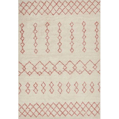Teppich BUXAR Beige 140 x 200 cm Baumwolle