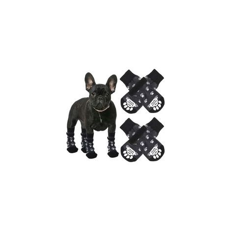 Chaussettes antidérapantes pour chien – Lot de 4 avec sangles réglables, idéales intérieur/extérieur, taille universelle (1/5)