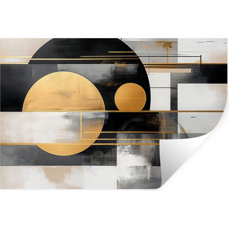 Wall Sticker Abstract - Gold - Silver - Shapes - Aesthetic - Modern 60x40 cm