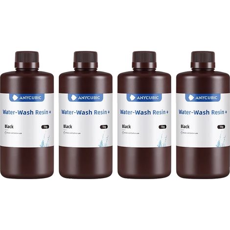 Resina para impresión 3D, lavable con agua, de baja viscosidad, negra, 4 kg. (1/2)