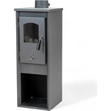 Stufa riscaldamento a legna con struttura in acciaio 5,2 kw Antracite (1/5)