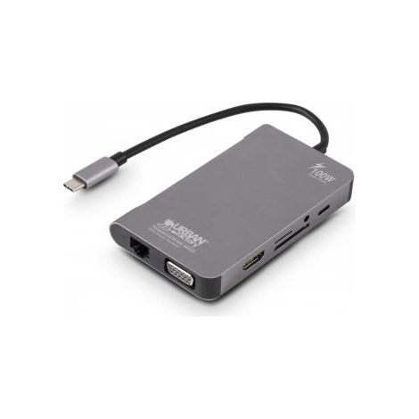 urban-factory TCM16UF docking station USB grigia (1/4)