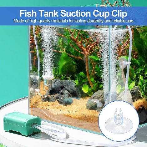Lot de 20 Ventouses avec Clips pour Aquarium - Fixation de Tuyaux d'Oxygène, Pompes à Air et Tubes de Chauffage