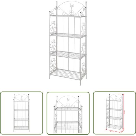 The Living Store Support pour plantes Carré Blanc - Supports De Plantes - Jardinière - Étagère À Plantes - Fleuriste - Décoration Extérieur (1/4)