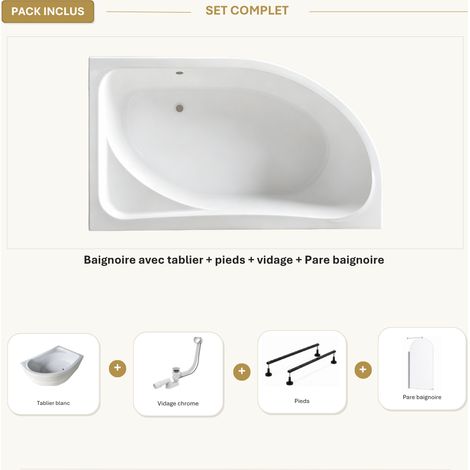 Baignoire CALMA 170x100 gauche tablier (1/5)