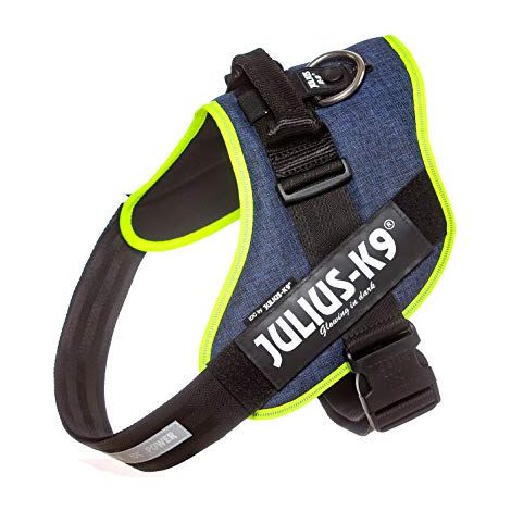 Pettorina IDC Julius K9 Powerharness Con Fantasia (ITA) - Pettorina IDC Julius K9 Powerharness Con Fantasia (ITA) - Jeans Giallo Fluo, XXL / Taglia 3 (82-115cm)