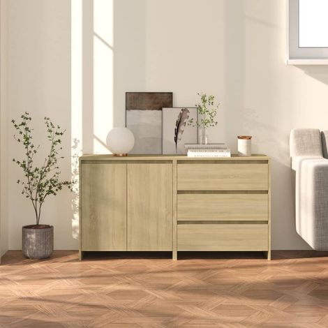 vidaXL Credenze 2 pz Rovere Sonoma in Legno Multistrato (1/5)