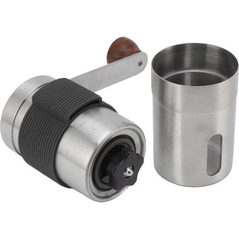 Tragbare manuelle Kaffeemühle aus Edelstahl mit hoher Härte, ideal für Zuhause, Büro, Reisen und Outdoor-Aktivitäten, schwarz (1/5)