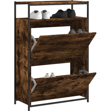 Schuhschrank Räuchereiche 75x34x112 cm Holzwerkstoff