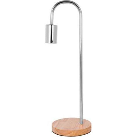 Lampe à Poser Bois & Métal "Vinara" 47cm Argent (1/3)
