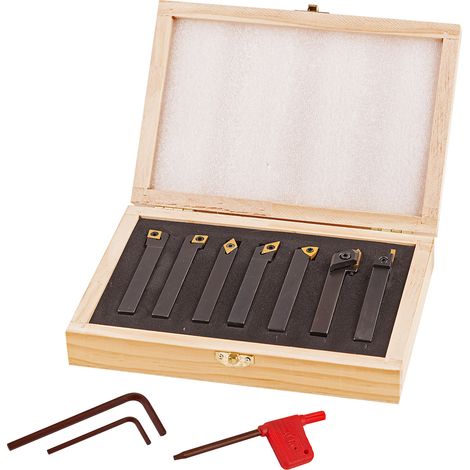 Drehmeißel / Drehstahl Set Drehmeißelsatz 7-tlg 12x12 mm für Drehbank (1/3)
